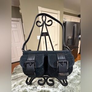 Michael Kors Zoe Small Rhinestoned Cargo Utility Shoulder Bag